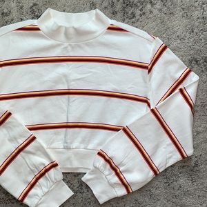✌🏼Wild Fable Mock Neck Crop Stripe Sweatshirt XS